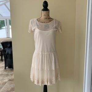 Sheer cream lace dress